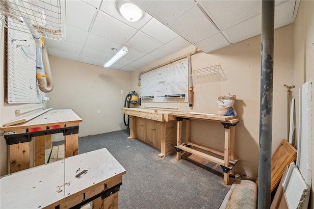 11 Sunset Ct, Cranberry Twp, PA 16066 - misc room with a workshop area and a paneled ceiling