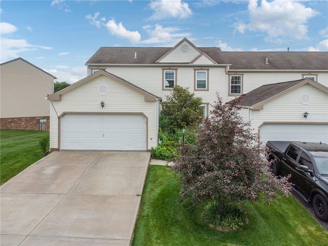 11 Sunset Ct, Cranberry Twp, PA 16066 - view of front of home featuring a front lawn, concrete driveway, an attached garage, and a shingled roof
