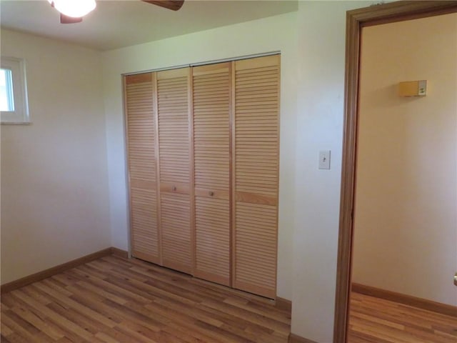 1332 Oakridge Rd, South Fayette, PA 15057 - unfurnished bedroom with wood finished floors, a closet, and a ceiling fan