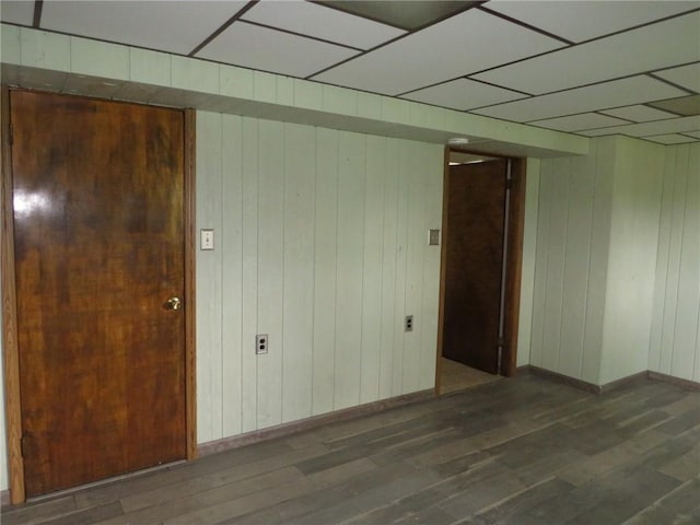 1332 Oakridge Rd, South Fayette, PA 15057 - empty room with wood finished floors, wooden walls, and a paneled ceiling