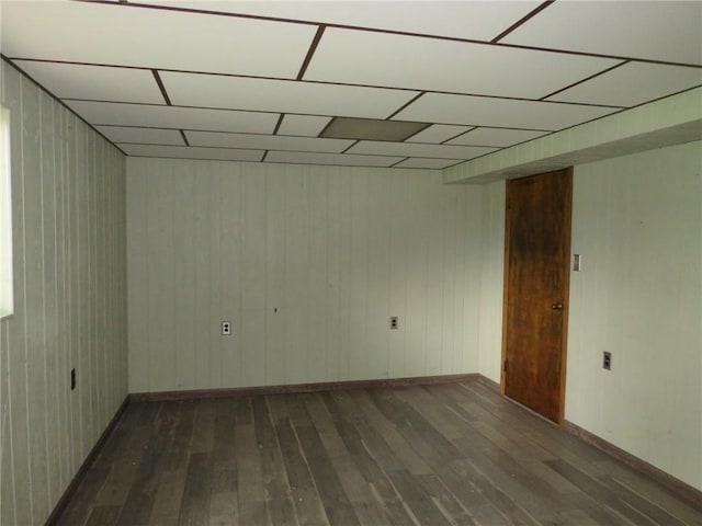 1332 Oakridge Rd, South Fayette, PA 15057 - spare room featuring hardwood / wood-style floors, a paneled ceiling, and wooden walls