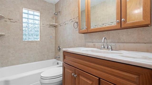 1127 State Route 885, Jefferson Hills, PA 15025 - bathroom featuring vanity, shower / tub combination, and tile walls