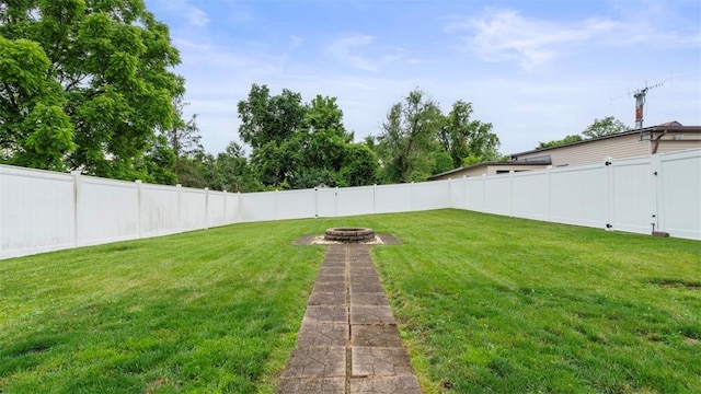 1127 State Route 885, Jefferson Hills, PA 15025 - fenced backyard with an outdoor fire pit