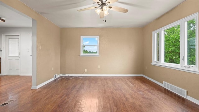 1127 State Route 885, Jefferson Hills, PA 15025 - spare room with wood finished floors, healthy amount of natural light, and a ceiling fan