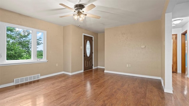 1127 State Route 885, Jefferson Hills, PA 15025 - entrance foyer with ceiling fan and wood finished floors
