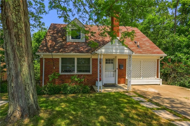 331 Hoffman Rd, Reserve, PA 15212 - cape cod-style house featuring a chimney, a front lawn, and brick siding