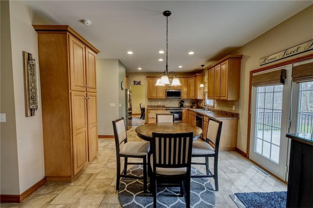 1603 Lori Ln, Hermitage, PA 16148 - dining area featuring recessed lighting and a chandelier