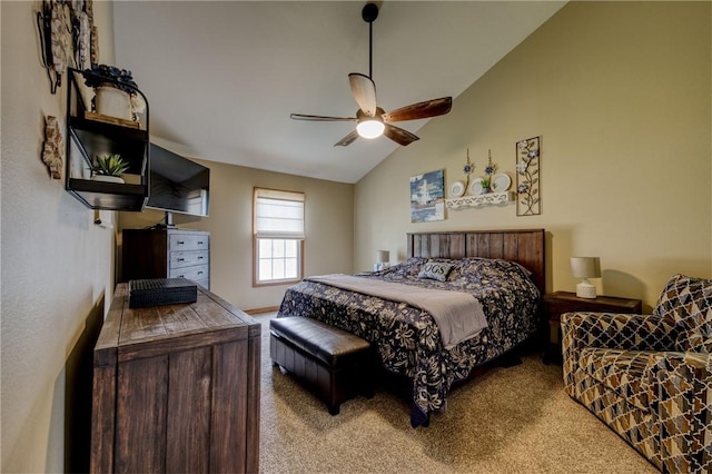 1603 Lori Ln, Hermitage, PA 16148 - carpeted bedroom with vaulted ceiling and ceiling fan