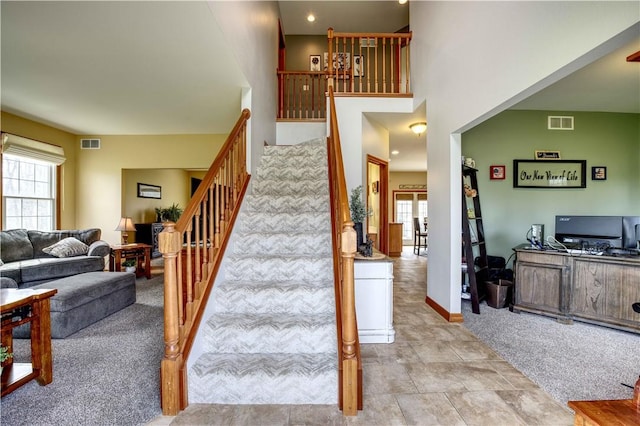 1603 Lori Ln, Hermitage, PA 16148 - stairway with carpet flooring and plenty of natural light