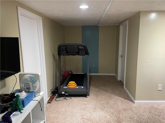 2568 Mercer St, Sandy Lake Boro, PA 16145 - exercise room featuring carpet and recessed lighting