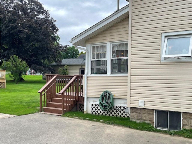 2568 Mercer St, Sandy Lake Boro, PA 16145 - view of home's exterior with a lawn