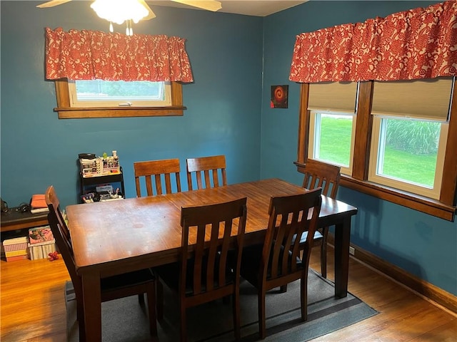2568 Mercer St, Sandy Lake Boro, PA 16145 - dining space with wood finished floors, ceiling fan, and healthy amount of natural light