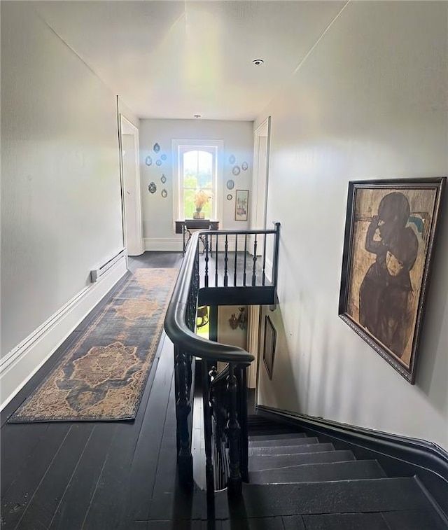 389 Rices Landing Rd, Luzerne Twp, PA 15433 - staircase with baseboards and wood finished floors