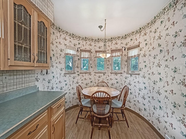 127 Pleasant Hills Blvd, Pleasant Hills, PA 15236 - dining room with light wood-style floors and wallpapered walls