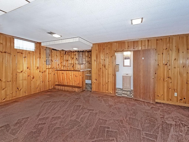 127 Pleasant Hills Blvd, Pleasant Hills, PA 15236 - basement featuring carpet and wooden walls