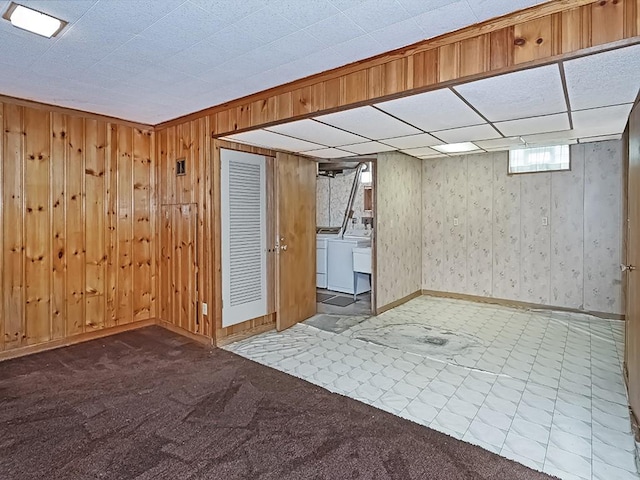 127 Pleasant Hills Blvd, Pleasant Hills, PA 15236 - basement with washer / clothes dryer and carpet floors