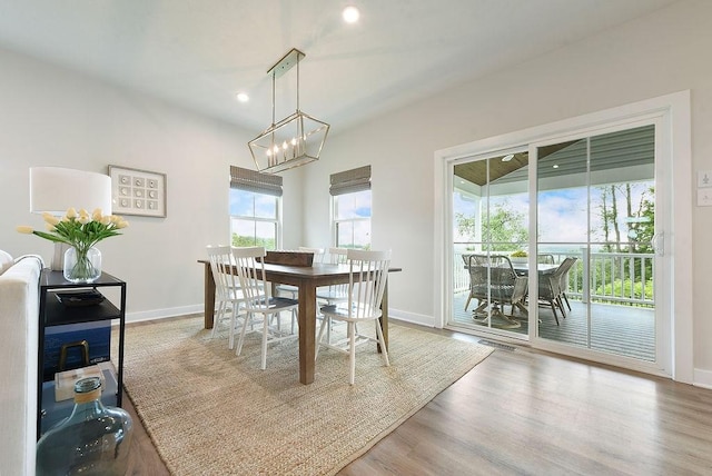 622 Burberry Blvd, Lehigh Twp, PA 16063 - dining area with wood finished floors, recessed lighting, and a chandelier