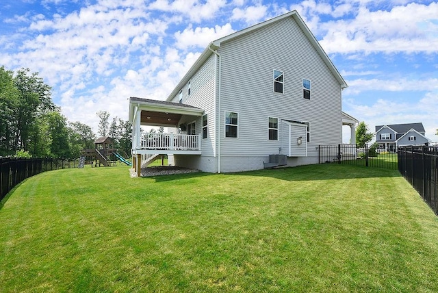 622 Burberry Blvd, Lehigh Twp, PA 16063 - rear view of property with a fenced backyard and a playground