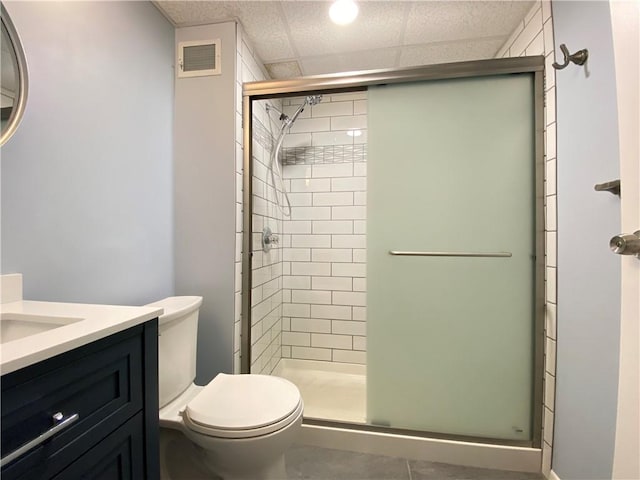 446 Hoodridge Dr Unit 210, Castle Shannon, PA 15234 - bathroom with vanity, a shower stall, and tile patterned flooring