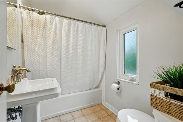 717 Kewanna Ave, Mt Lebanon, PA 15234 - bathroom featuring healthy amount of natural light, shower / tub combo, and tile patterned floors