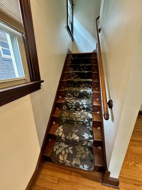 111 Race St, Edgewood, PA 15218 - stairway with wood finished floors