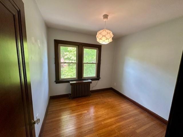 111 Race St, Edgewood, PA 15218 - empty room featuring radiator and light wood-style floors