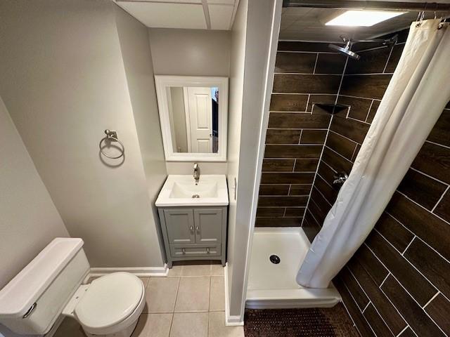 111 Race St, Regent Square, PA 15218 - full bath with tile patterned floors, vanity, and a stall shower