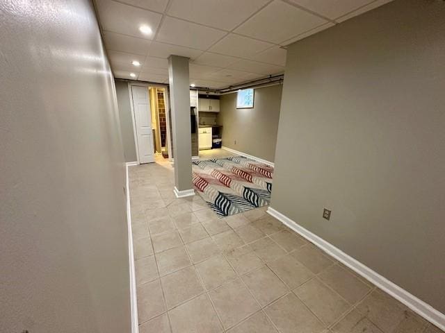 111 Race St, Edgewood, PA 15218 - below grade area with light tile patterned floors and recessed lighting