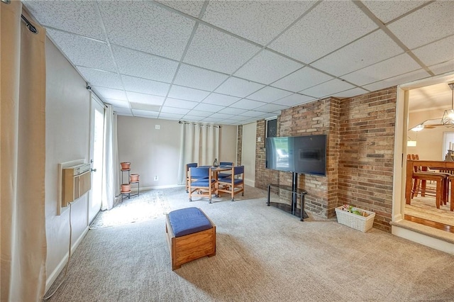 725 Dunster St, Brookline, PA 15226 - living area with carpet floors and a drop ceiling