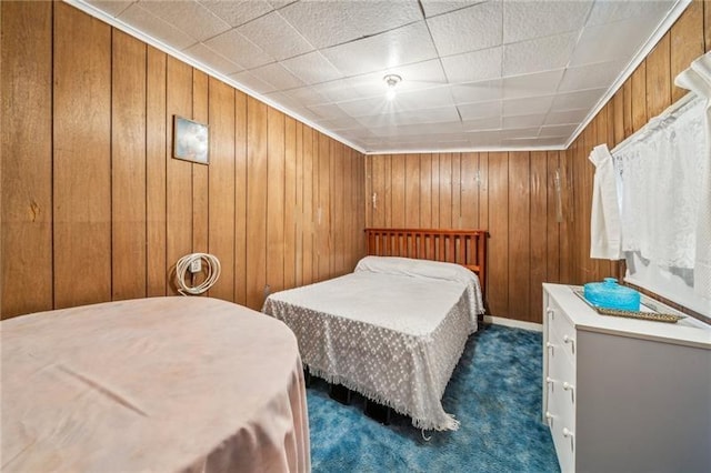 1920 Renton Rd, Plum Boro, PA 15239 - bedroom with dark carpet and wooden walls