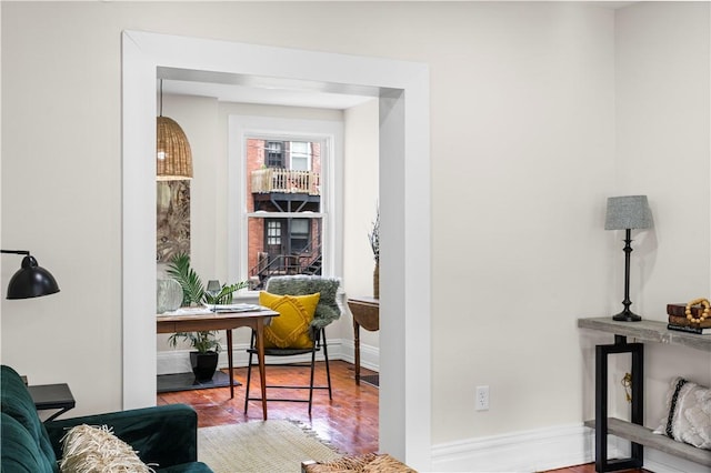 927 Greenfield Ave, Greenfield, PA 15217 - sitting room featuring wood finished floors and baseboards