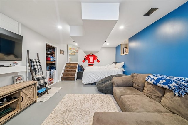 425 Sandy Dr, Shaler, PA 15116 - bedroom with concrete floors and recessed lighting