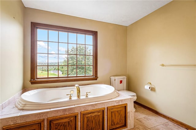 246 Johnston Rd, Bentleyville, PA 15314 - bathroom with a garden tub and tile patterned floors
