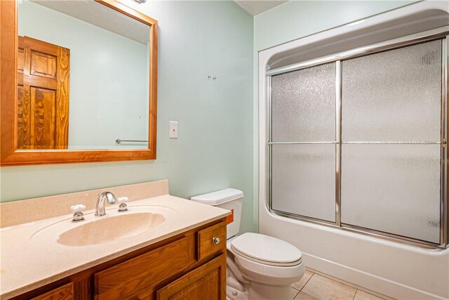 246 Johnston Rd, Bentleyville, PA 15314 - bathroom featuring vanity, tile patterned flooring, and shower / bath combination with glass door