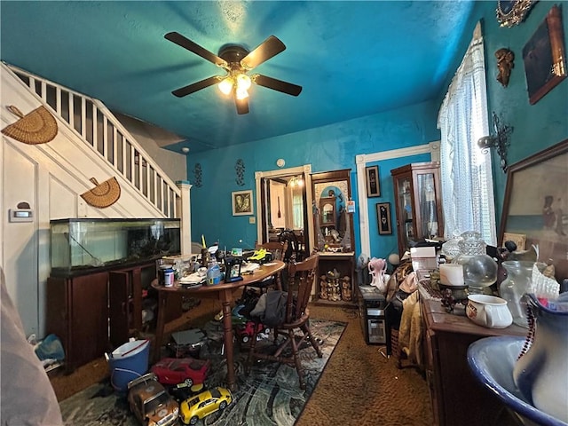 1713 Federal St, Mckeesport, PA 15132 - carpeted office space with a ceiling fan