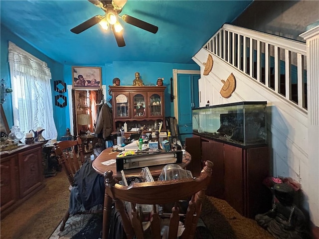 1713 Federal St, Mckeesport, PA 15132 - carpeted dining area featuring ceiling fan