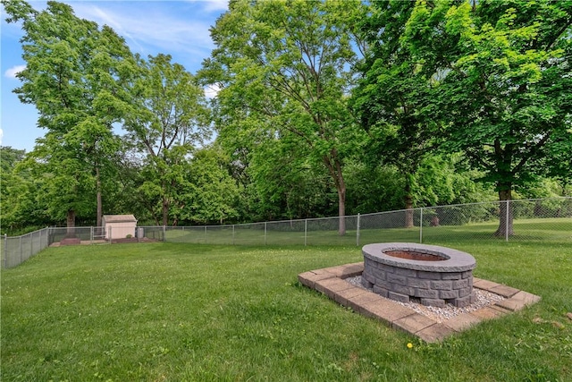 1072 Aetna Dr, Wayne Twp Law, PA 16117 - fenced backyard featuring a fire pit
