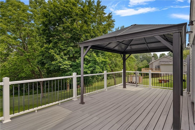 1072 Aetna Dr, Wayne Twp Law, PA 16117 - wooden deck with a gazebo and a lawn