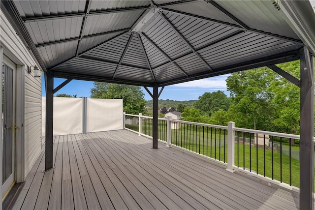 1072 Aetna Dr, Wayne Twp Law, PA 16117 - wooden terrace with a yard and a gazebo