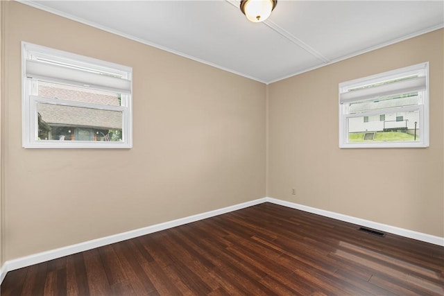 1072 Aetna Dr, Wayne Twp Law, PA 16117 - spare room featuring ornamental molding, healthy amount of natural light, and dark wood finished floors