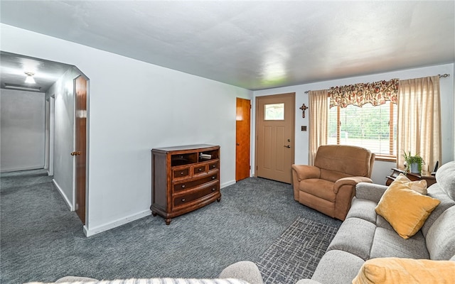 105 Hilltop Cir, Shaler, PA 15116 - living room featuring dark carpet