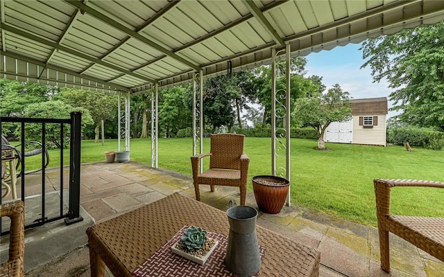 105 Hilltop Cir, Shaler, PA 15116 - view of patio / terrace with a shed