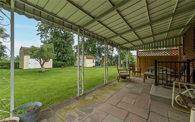 105 Hilltop Cir, Shaler, PA 15116 - view of patio / terrace with a storage unit