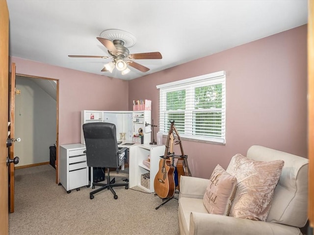 1713 Buchanan Ext, Aliquippa, PA 15001 - home office with ceiling fan and light colored carpet