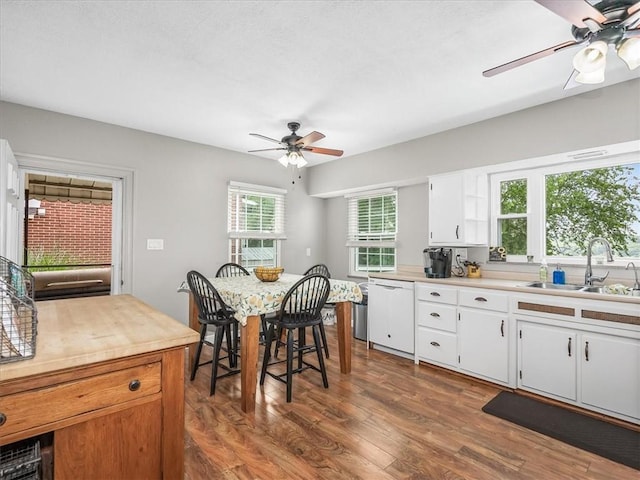 1713 Buchanan Ext, Aliquippa, PA 15001 - dining room with a ceiling fan and dark wood-style flooring