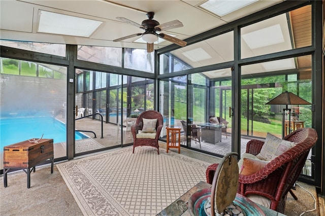 2370 Morrow Rd, Upper St Clair, PA 15241 - sunroom / solarium with ceiling fan and lofted ceiling