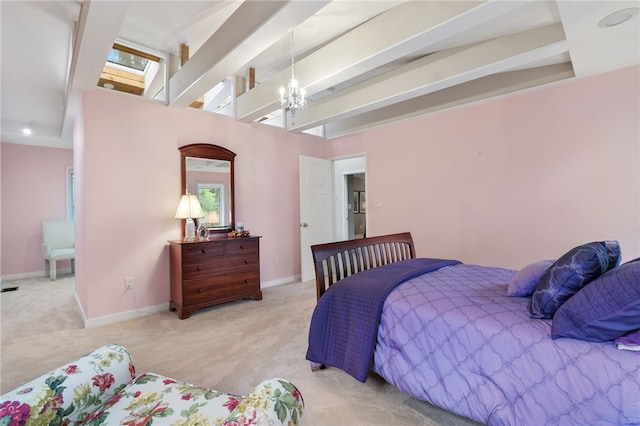 2370 Morrow Rd, Upper St Clair, PA 15241 - carpeted bedroom featuring a chandelier and baseboards