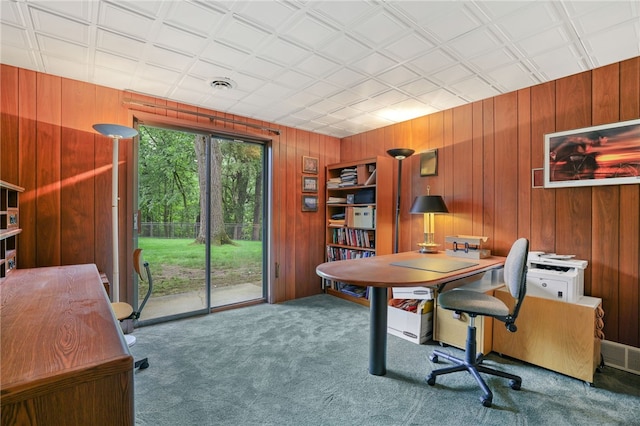2370 Morrow Rd, Upper St Clair, PA 15241 - office area featuring wooden walls and carpet