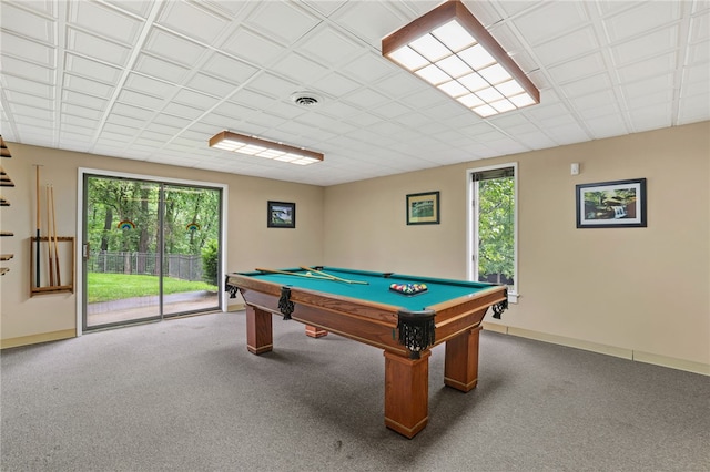 2370 Morrow Rd, Upper St Clair, PA 15241 - recreation room featuring plenty of natural light, carpet, and billiards