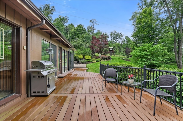 2370 Morrow Rd, Upper St Clair, PA 15241 - deck featuring grilling area and view of wooded area